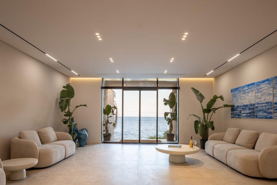 Living room, Seating area, Sea view
