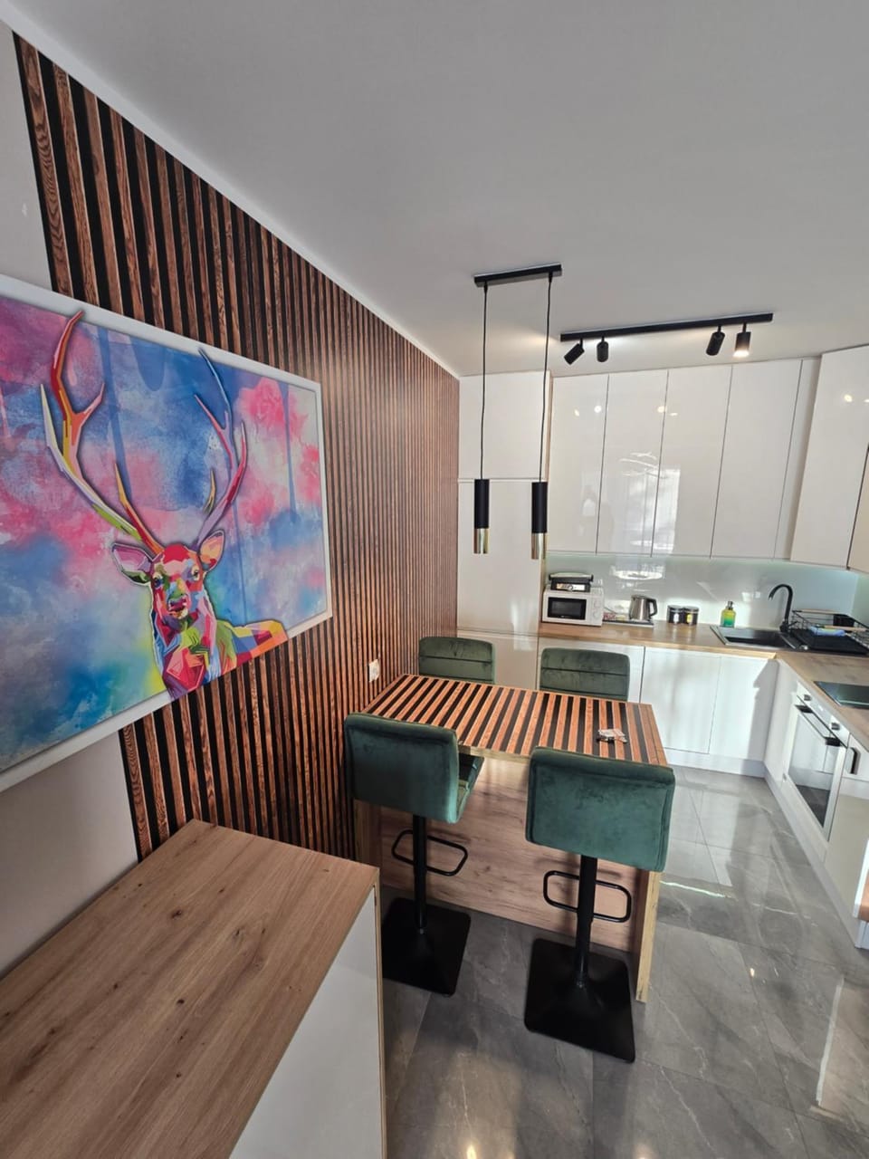Kitchen or kitchenette, Dining area, stove