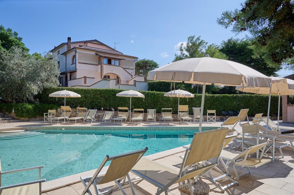 Property building, Living room, Swimming pool