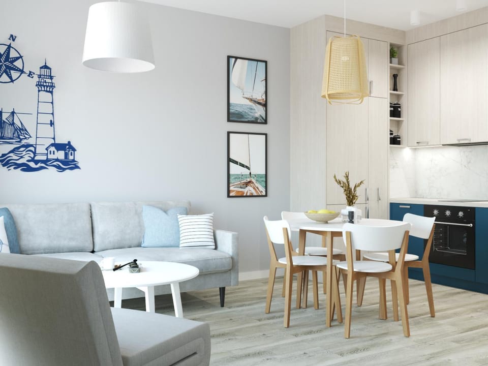 Kitchen or kitchenette, Living room, Seating area, Dining area, minibar, stove