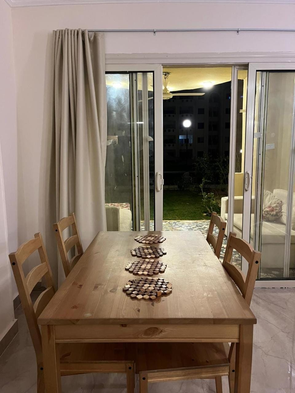 Patio, Night, Dining area, Swimming pool, Swimming pool, air conditioner