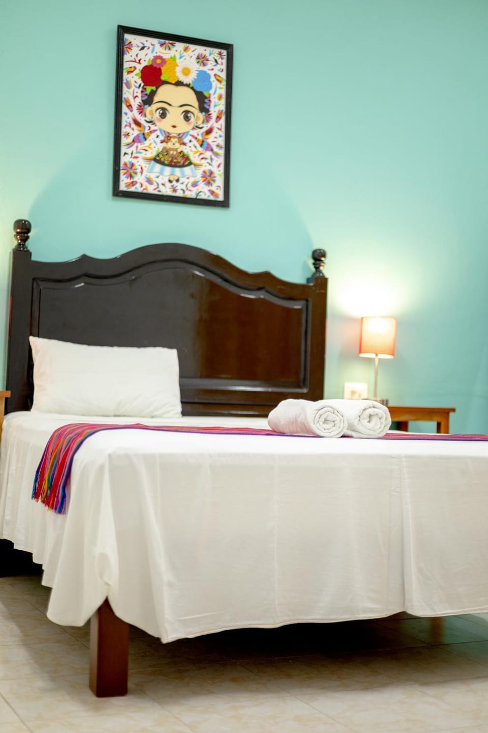Bed, towels