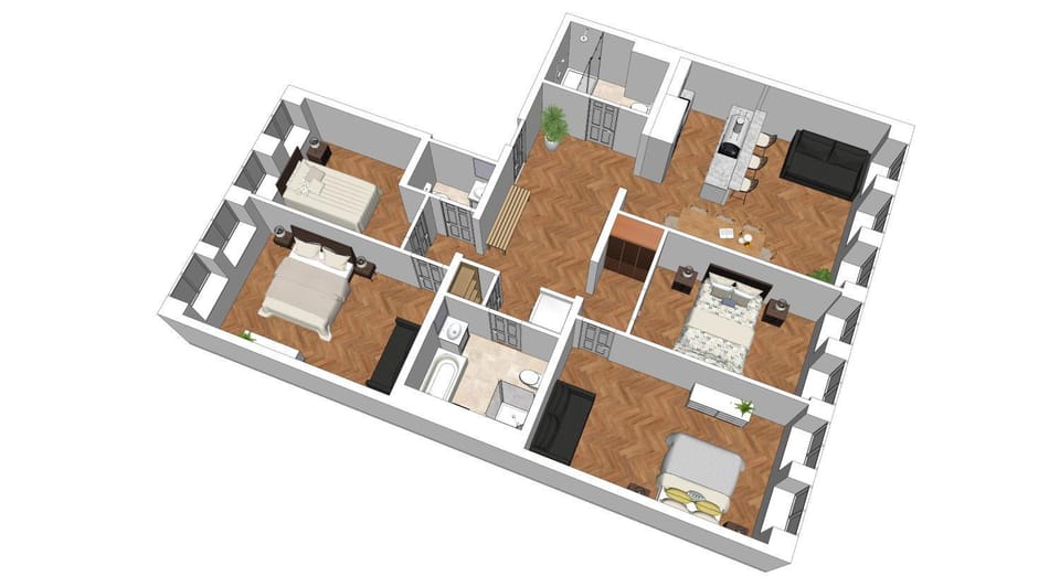 Flatista Homes - Central Station - 4 BR Apartment in Munich