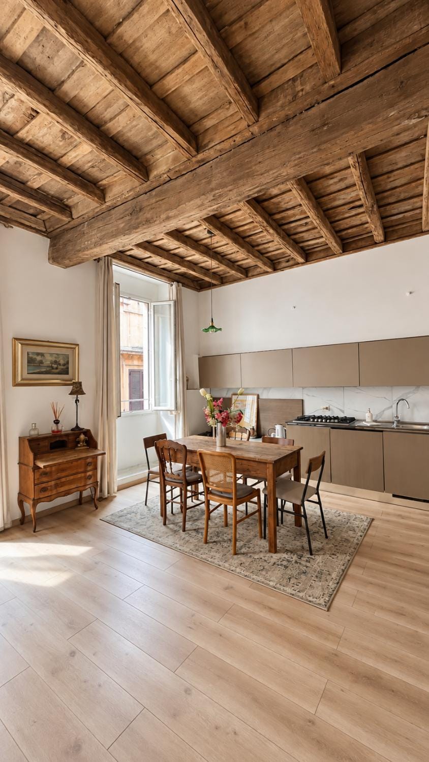 Living room, kitchen