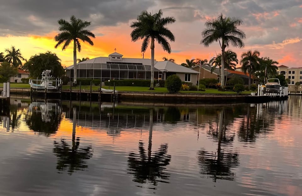 Property building, River view, Sunset