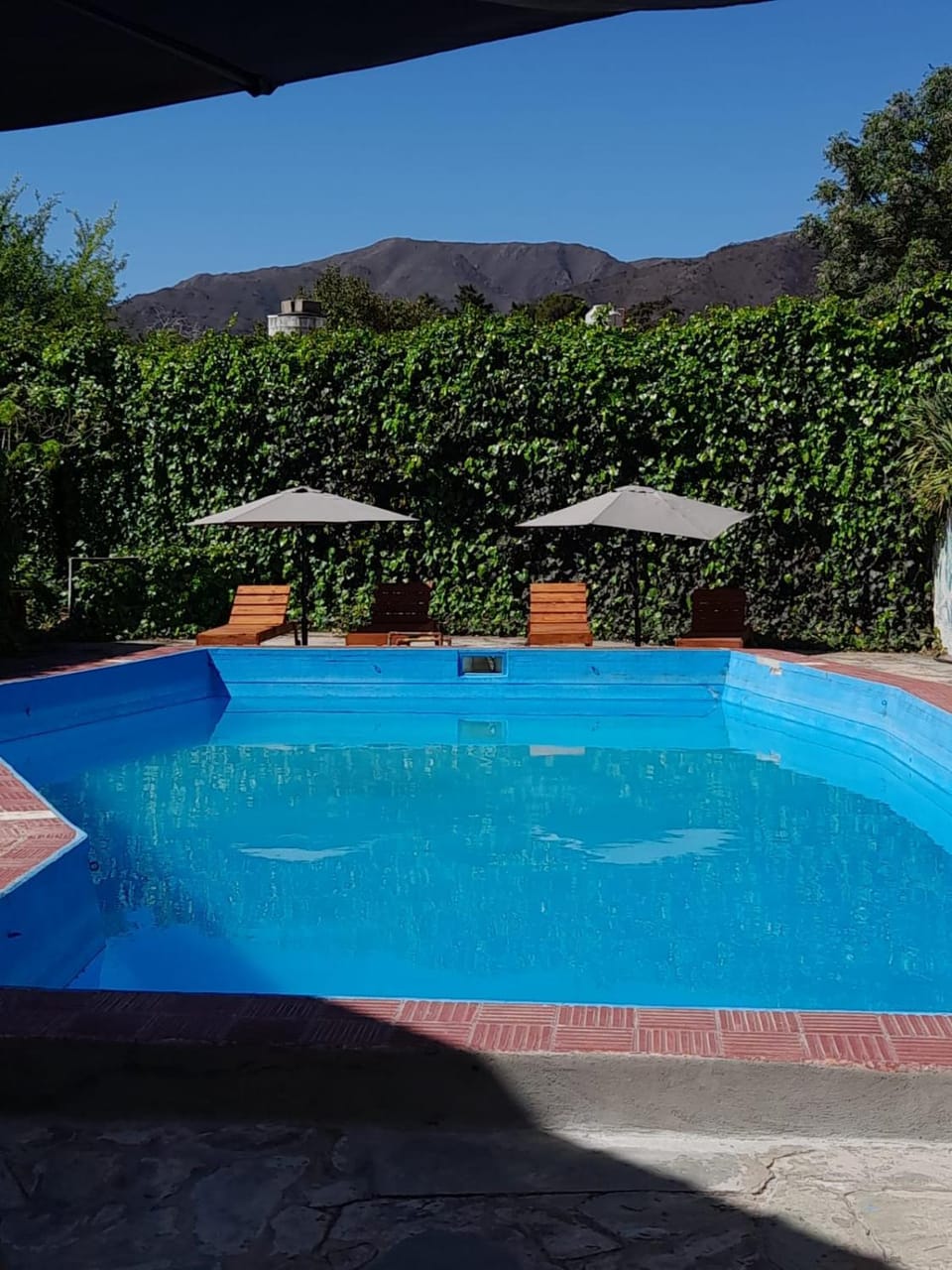 Mountain view, Swimming pool, sunbed