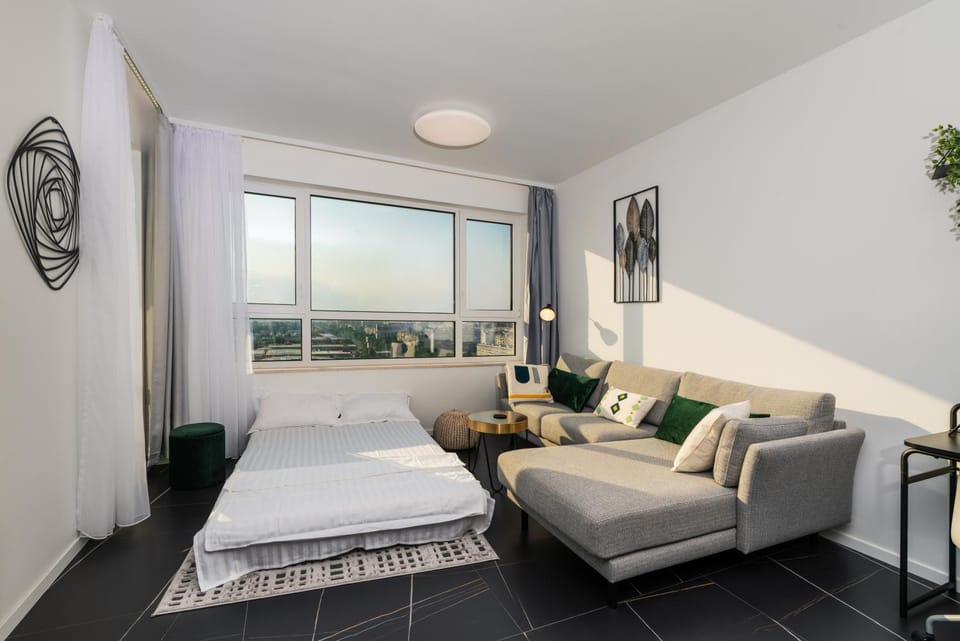 Bed, Living room, Photo of the whole room, Seating area