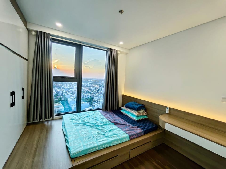 Bed, Bedroom, Sunset