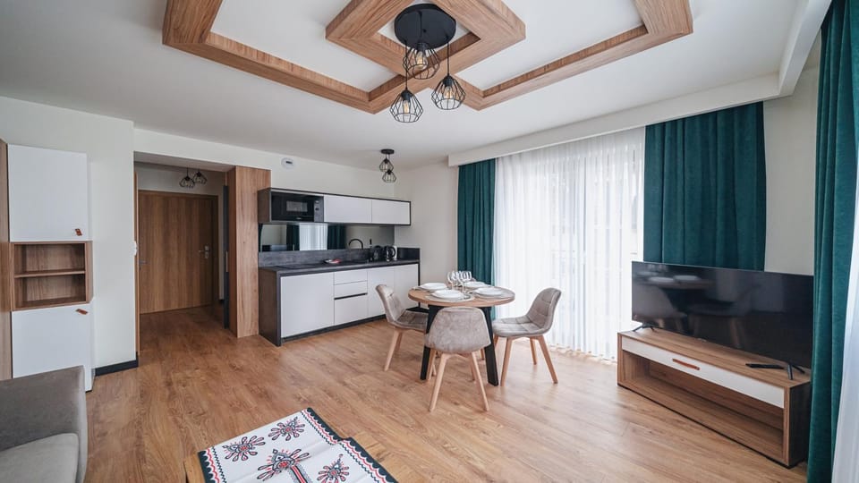 TV and multimedia, Kitchen or kitchenette, Living room, Seating area, Dining area