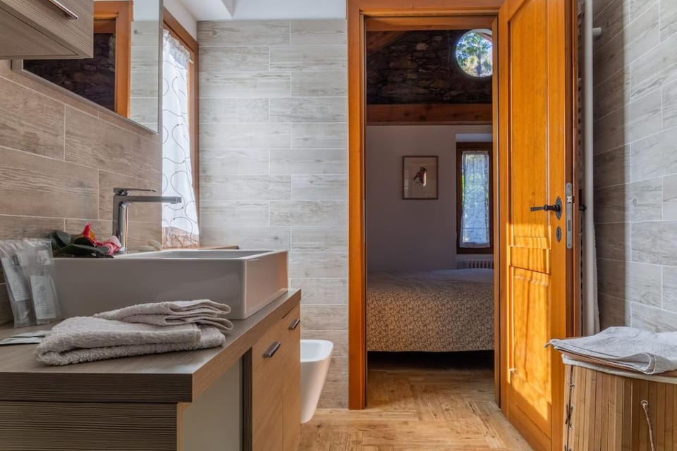 Bathroom, bidet, hair dresser, towels
