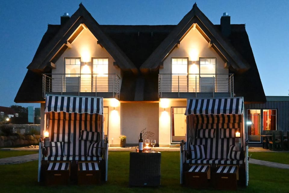 Property building, Patio, Night, Garden view