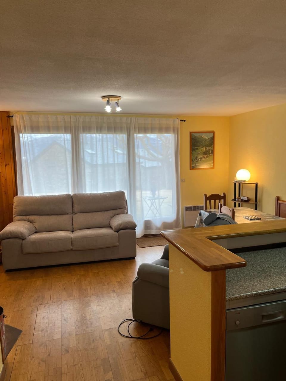 Kitchen or kitchenette, Living room, Dining area