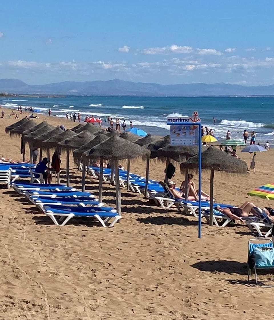 Beach, Sea view, sunbed