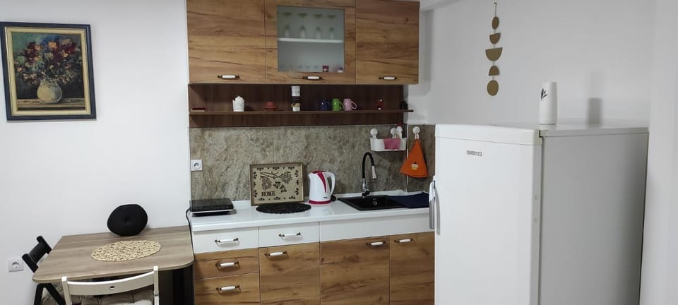 Kitchen or kitchenette, oven
