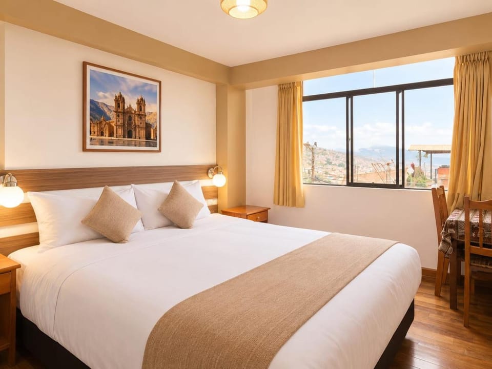 Bed, Natural landscape, Photo of the whole room, Mountain view