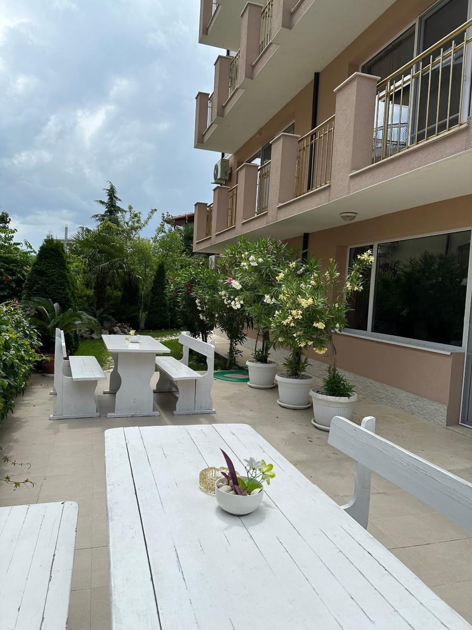 Property building, Patio, Day, Garden, View (from property/room), Balcony/Terrace, Garden view