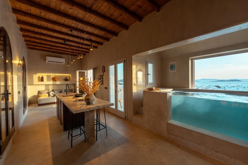 Dining area, Swimming pool, Sunset