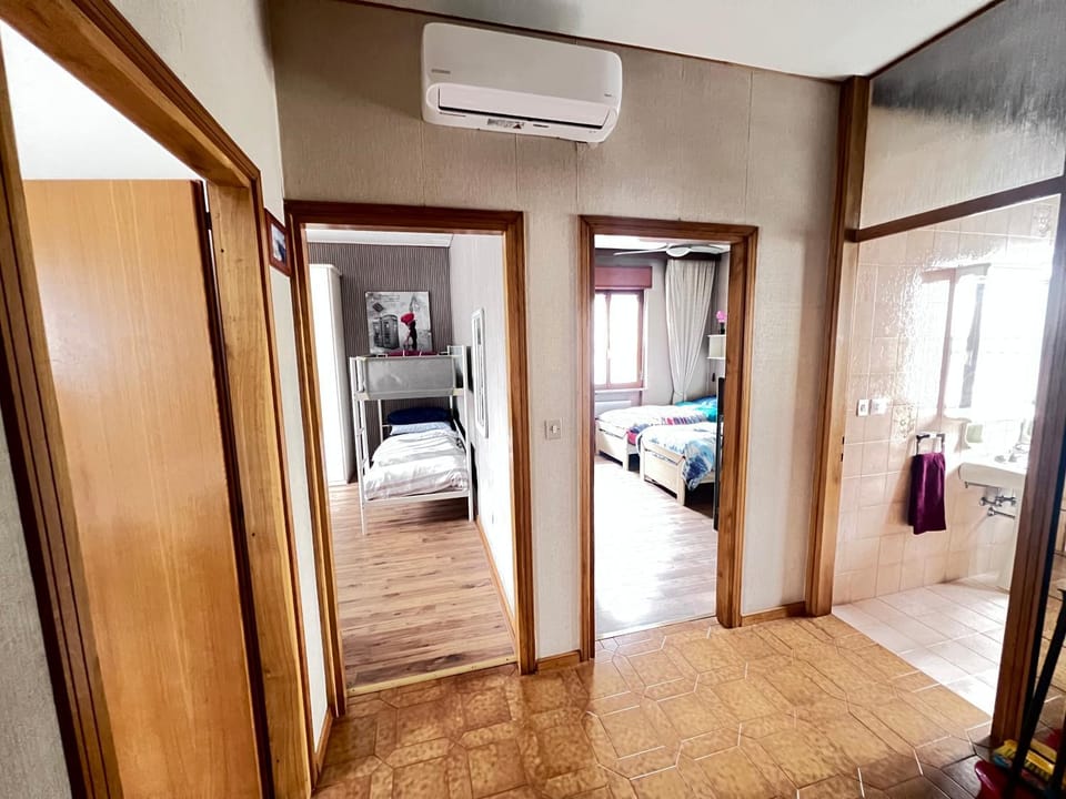 Bed, Photo of the whole room, Bedroom, bunk bed, wardrobe, air conditioner