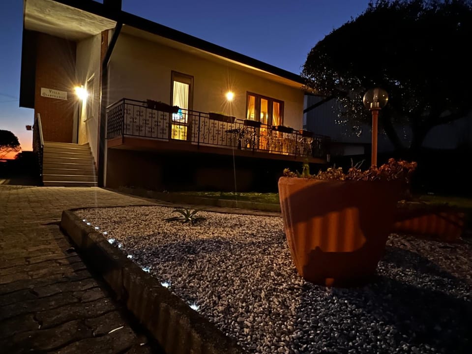 Property building, Night, Garden, Garden view