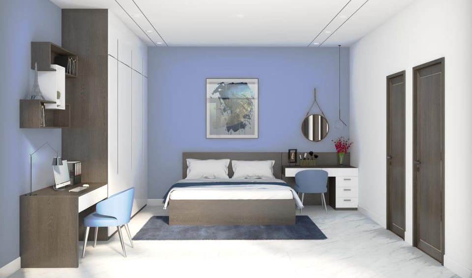 Bed, Living room, Photo of the whole room, Seating area, Bedroom, hair dresser, wardrobe