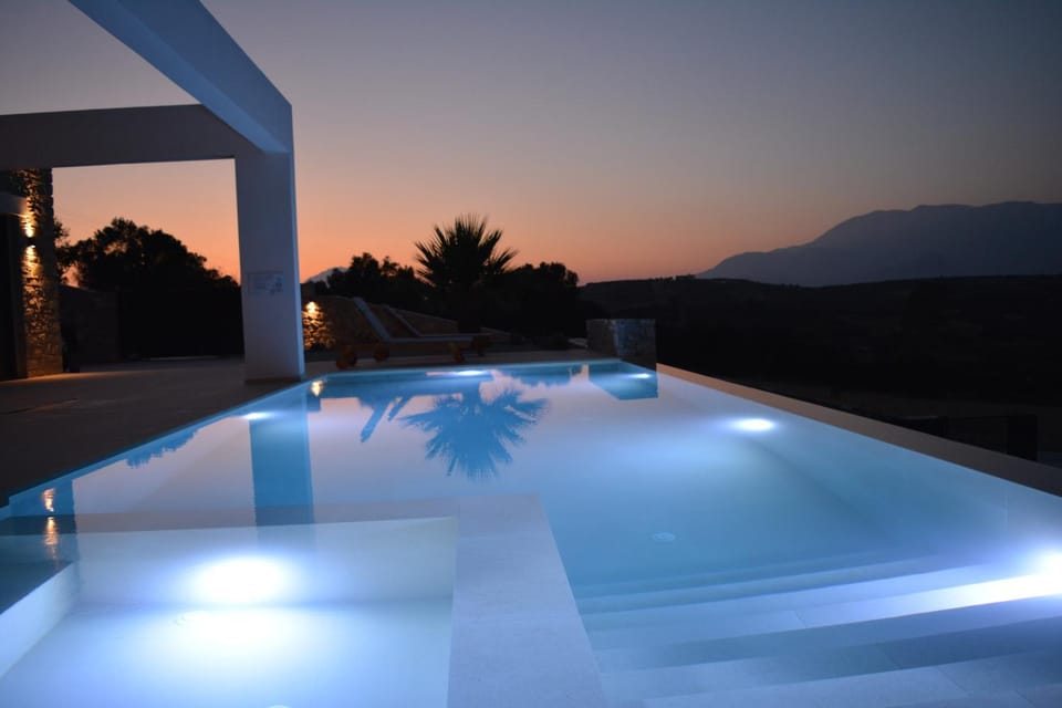 Natural landscape, Pool view, Swimming pool, Sunset