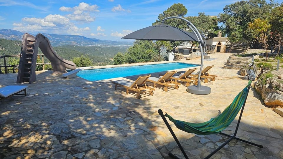 Spring, Natural landscape, Mountain view, Pool view, Swimming pool, sunbed