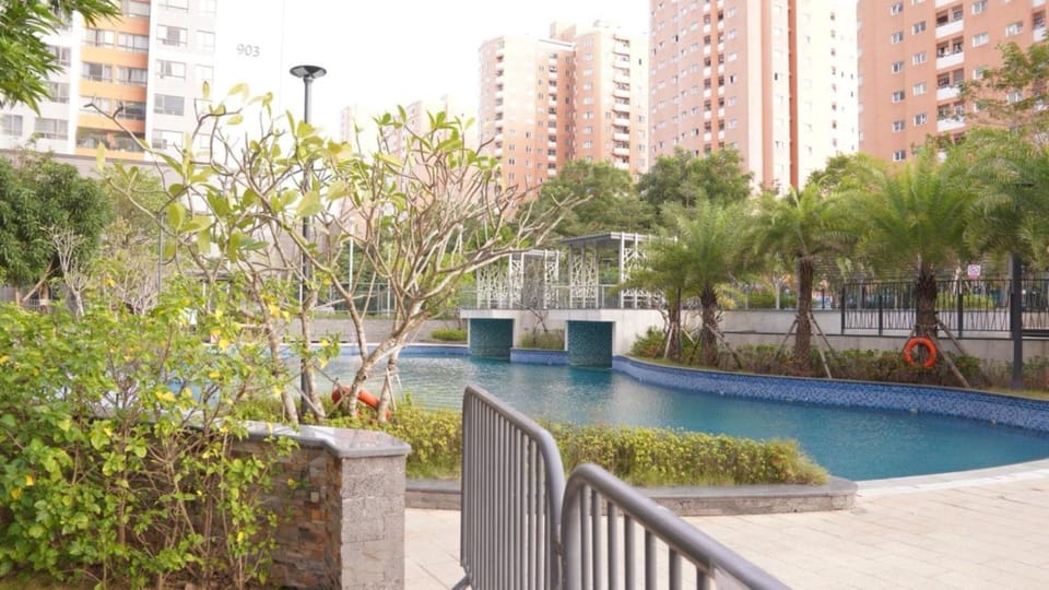 Property building, Spring, Day, Natural landscape, Garden, Garden view, Pool view, Swimming pool