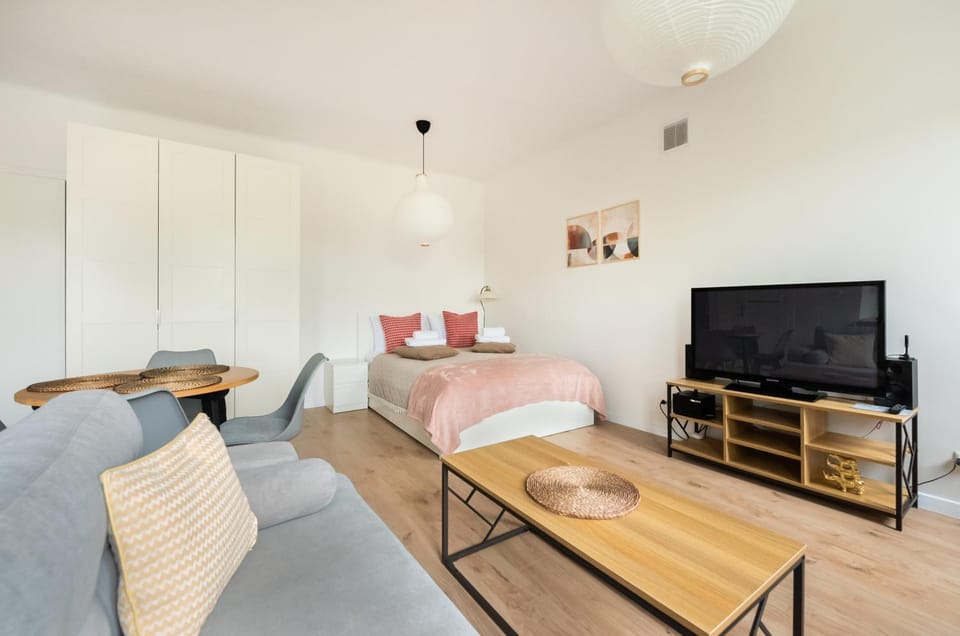 Communal lounge/ TV room, Bed, TV and multimedia, Living room, Photo of the whole room, Seating area, Evening entertainment, Bedroom
