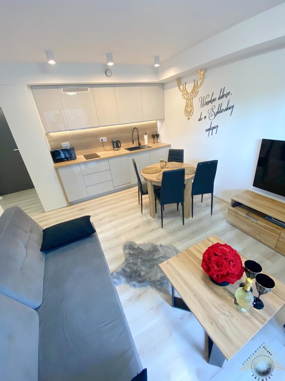 Apartament ZŁoty Jeleń - z Kominkiem - ścisłe Centrum miasta- Sauna - Widok na Góry Apartment in Lower Silesian Voivodeship