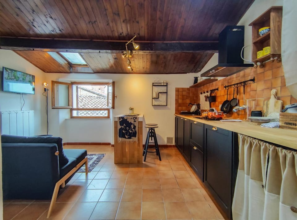 Kitchen or kitchenette, Dining area, stove