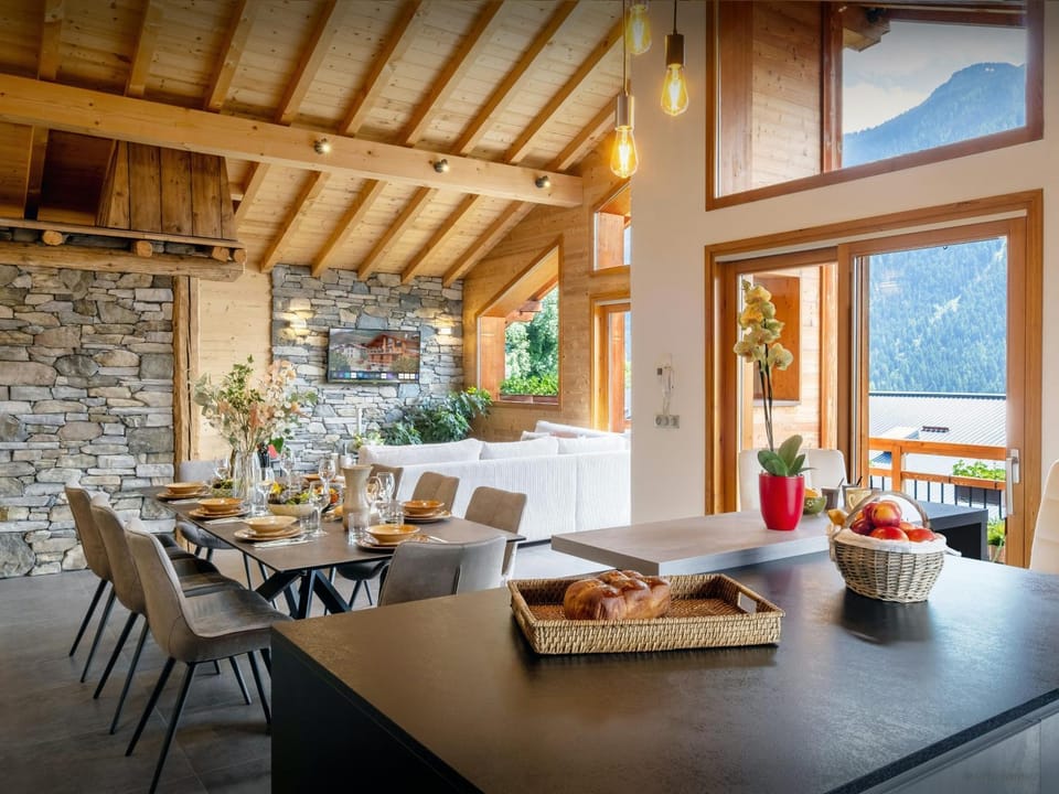 Natural landscape, Seating area, Dining area, Mountain view