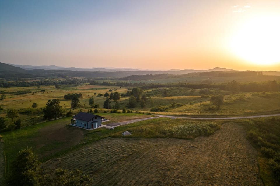 Natural landscape, Bird's eye view, Mountain view, Sunset