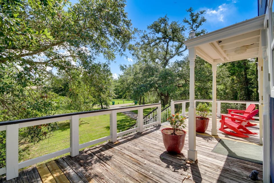 Wraparound Deck: Unique Bay St Louis Home on Canal House in Mississippi
