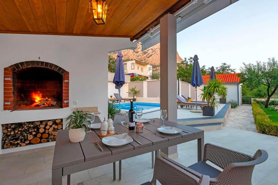 BBQ facilities, Seating area, Pool view, Swimming pool