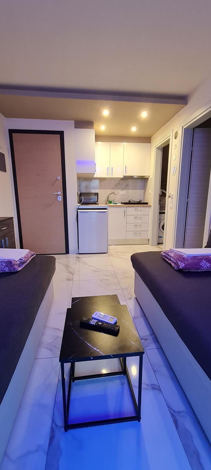 Living room, kitchen