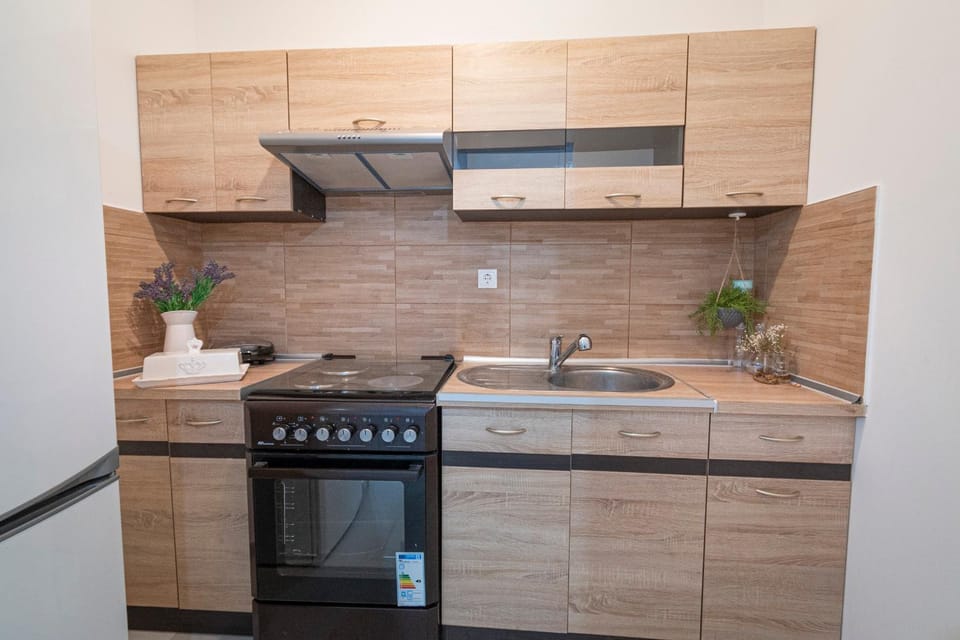 Kitchen or kitchenette, oven, stove