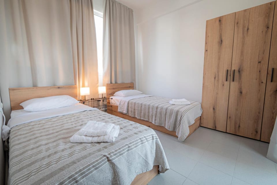 Bed, Photo of the whole room, Bedroom, towels, wardrobe