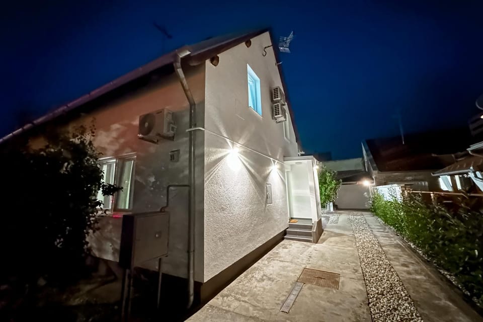 Property building, Night, Garden
