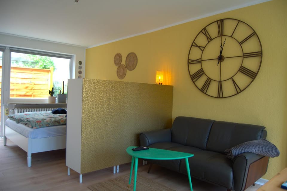 Bed, Living room, Seating area