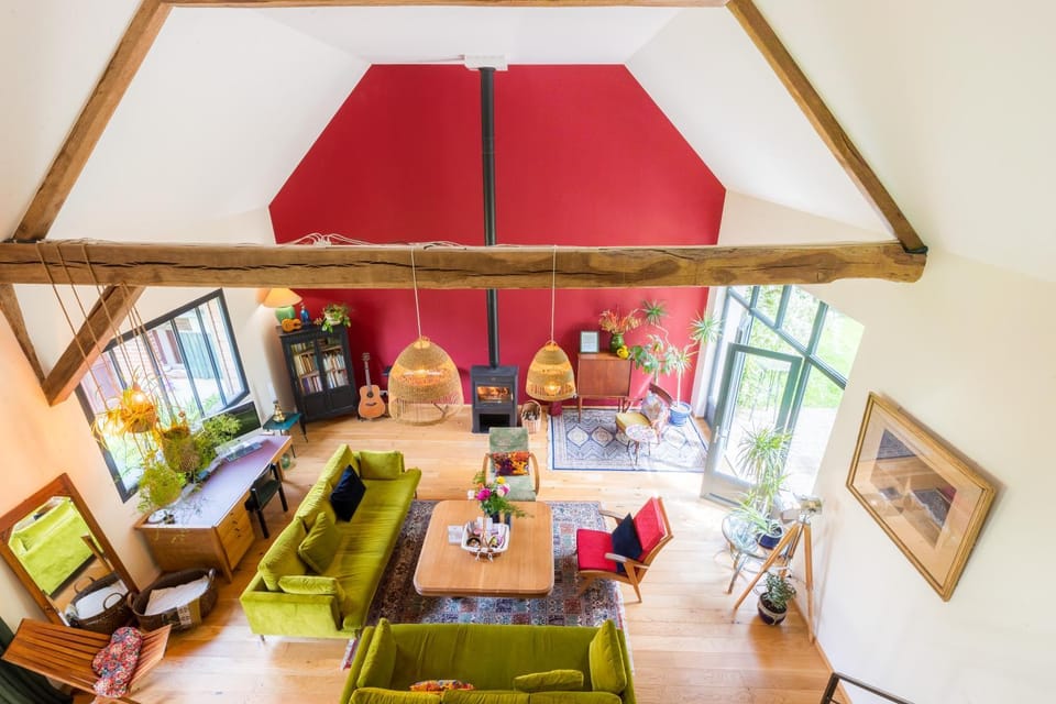 Living room, Garden view, Garden view, fireplace
