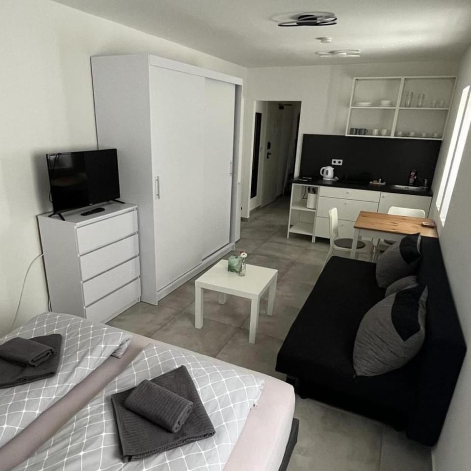 Bed, TV and multimedia, Kitchen or kitchenette, wardrobe, kitchen