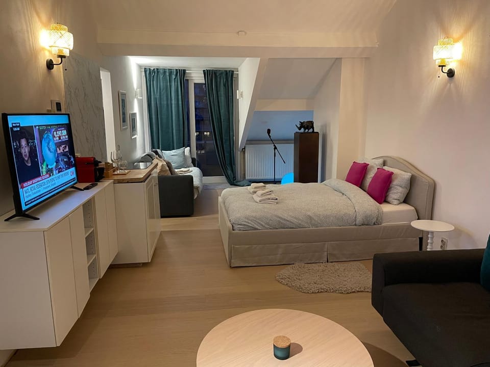 Bed, TV and multimedia, Kitchen or kitchenette, Living room, Bedroom