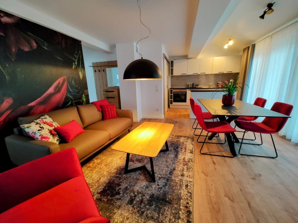 Kitchen or kitchenette, Living room, Dining area