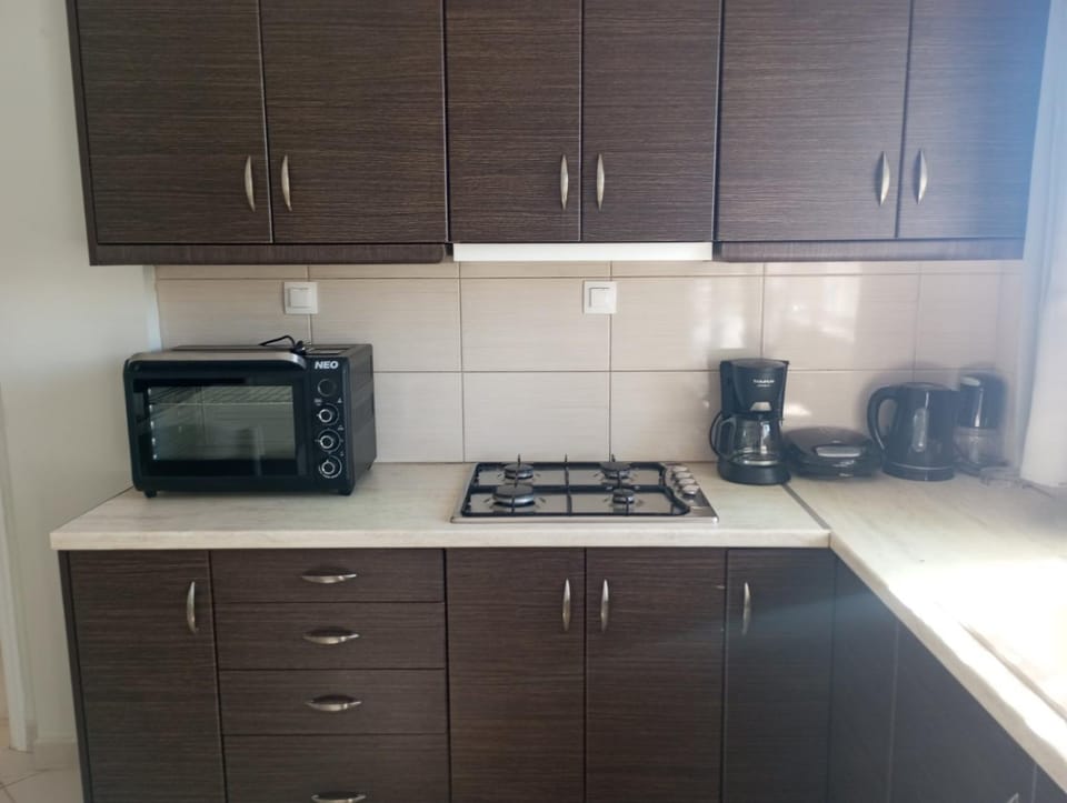 Kitchen or kitchenette, minibar, stove, toaster