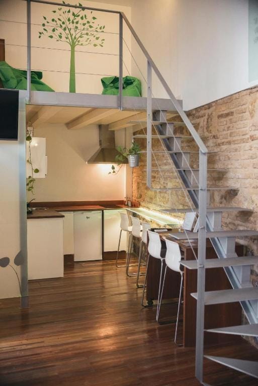 Kitchen or kitchenette, Living room, Dining area