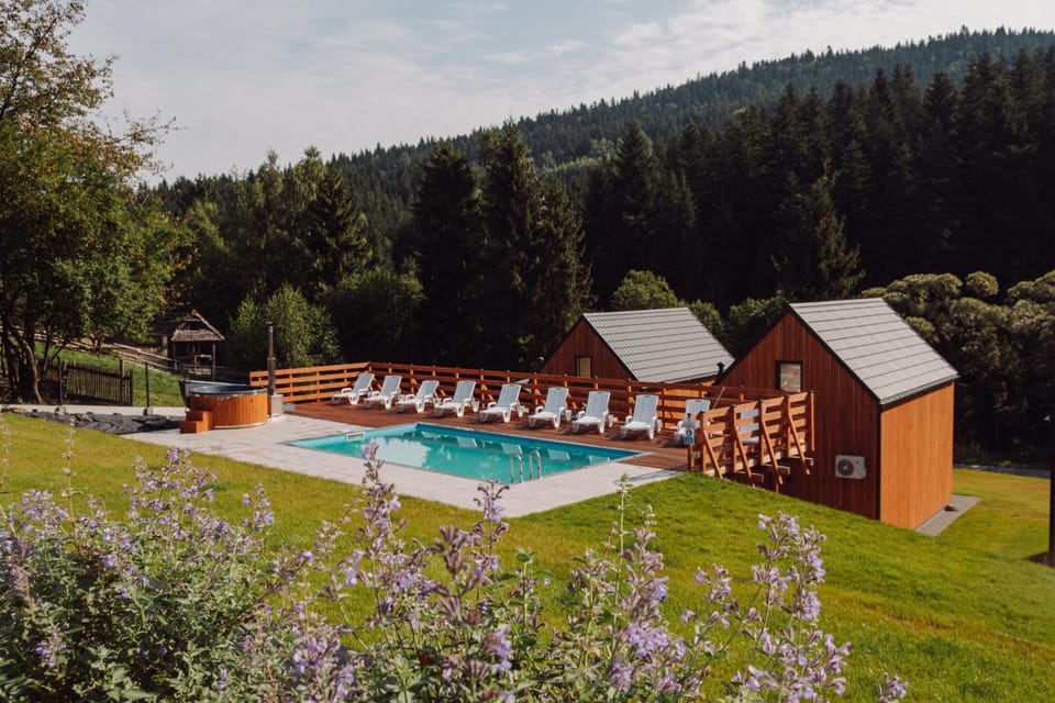 Natural landscape, Pool view, Swimming pool, sunbed