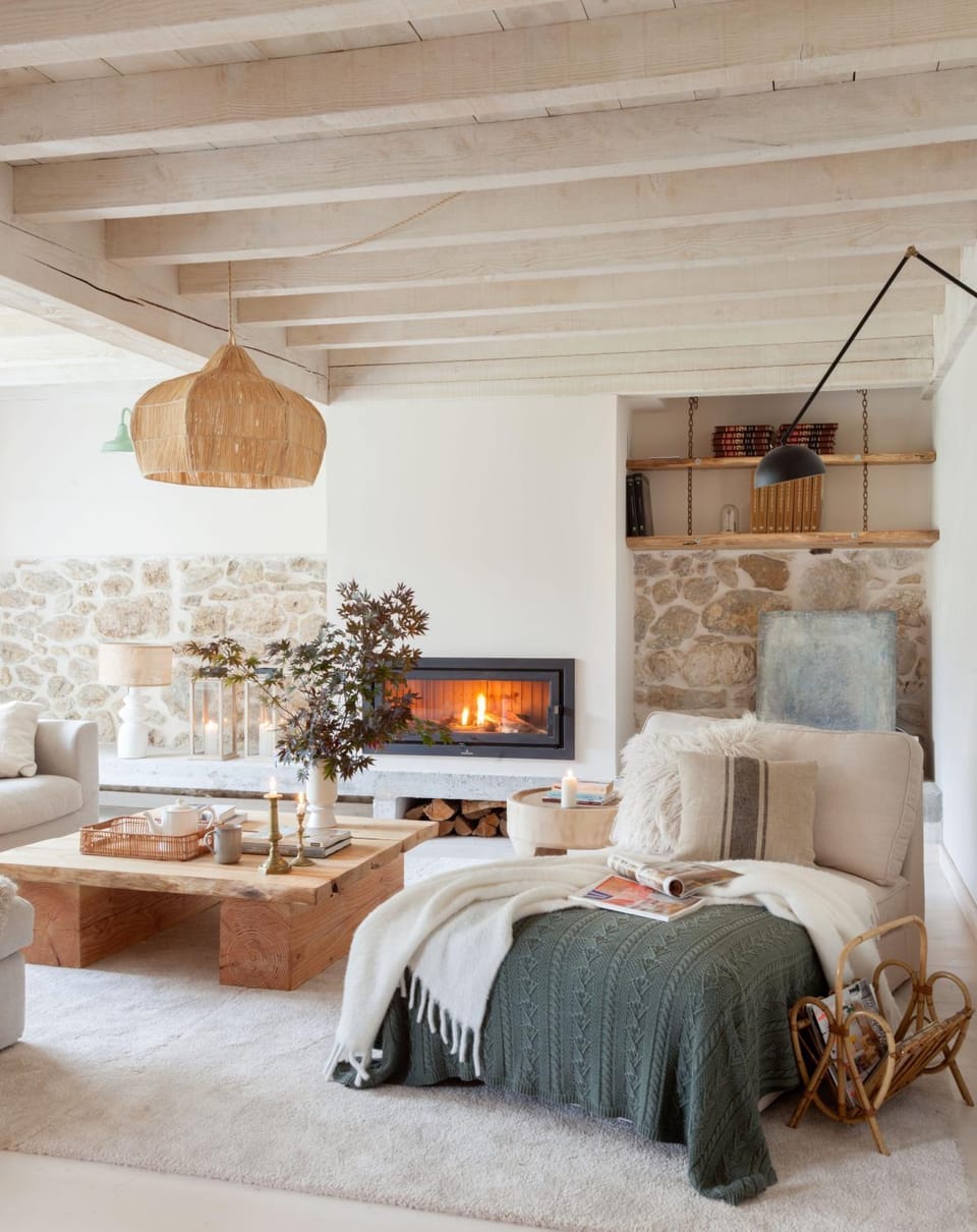 Living room, fireplace