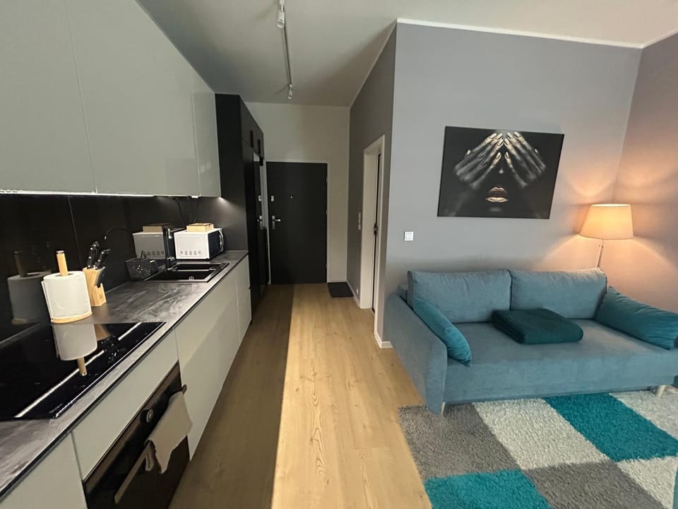 TV and multimedia, Coffee/tea facilities, Kitchen or kitchenette, Living room, Photo of the whole room, Seating area, Dining area