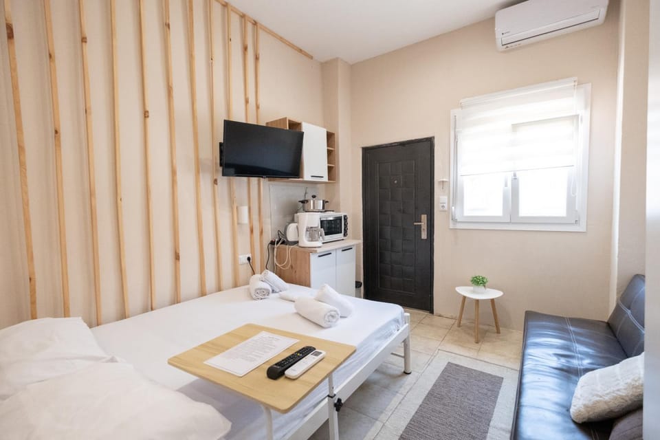 Communal lounge/ TV room, Bed, TV and multimedia, Kitchen or kitchenette, Photo of the whole room, Evening entertainment, Bedroom, hair dresser, minibar, oven, towels, air conditioner