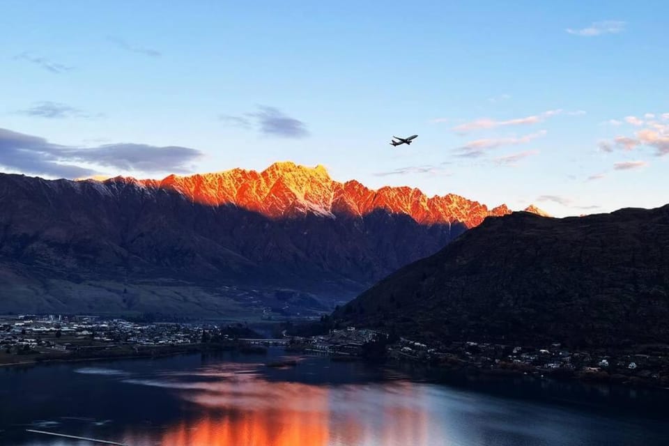 Natural landscape, Bird's eye view, Lake view, Mountain view, Sunset